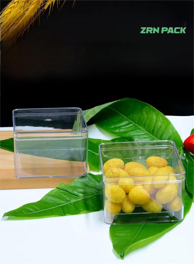 445ML square High quality PS food grade Brittle and highly transparent plastic cake box