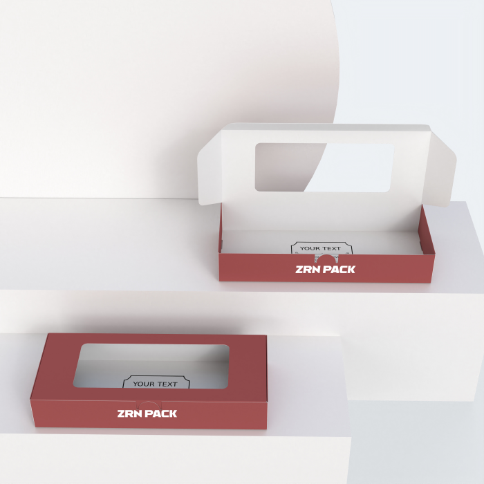 ZRN high-quality custom rectangular paper box with PVC window boxes