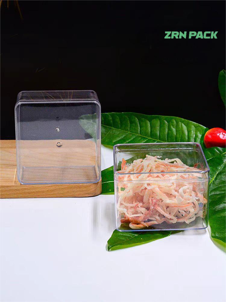445ML square High quality PS food grade Brittle and highly transparent plastic cake box