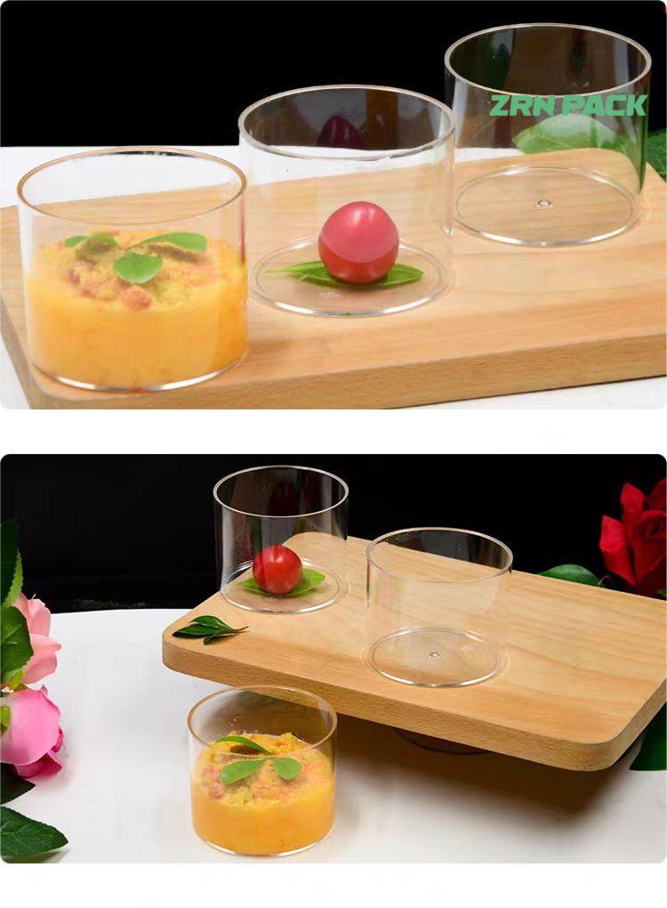 180ML Round  transparent food grade PS plastic dessert box