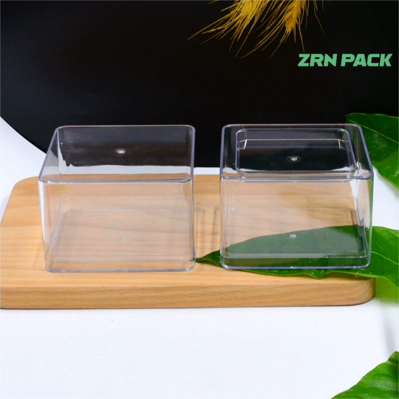 445ML square High quality PS food grade Brittle and highly transparent plastic cake box