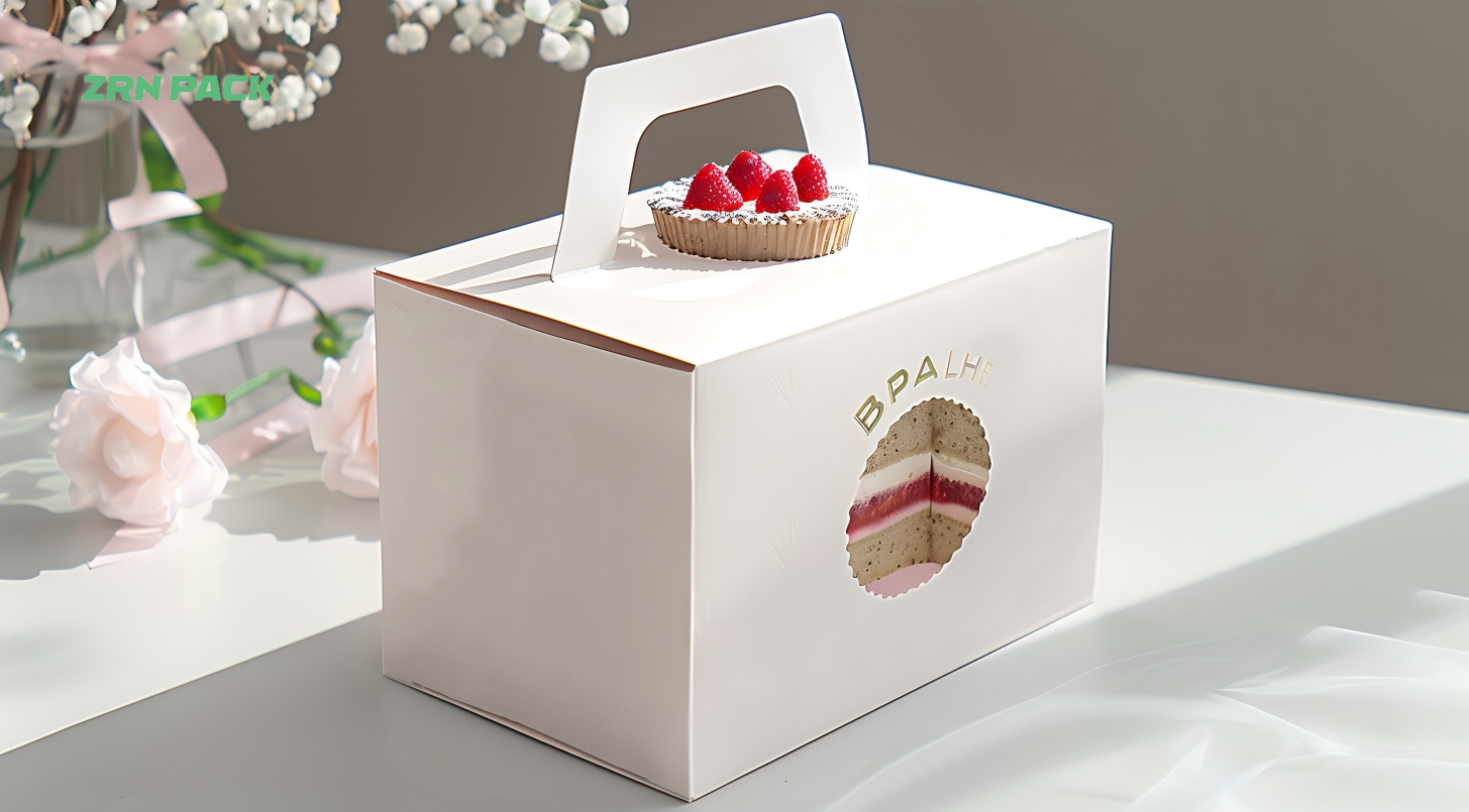 High Quality Eco-Friendly Paper board Birthday customizable Cake Biscuits packing Boxes with windows