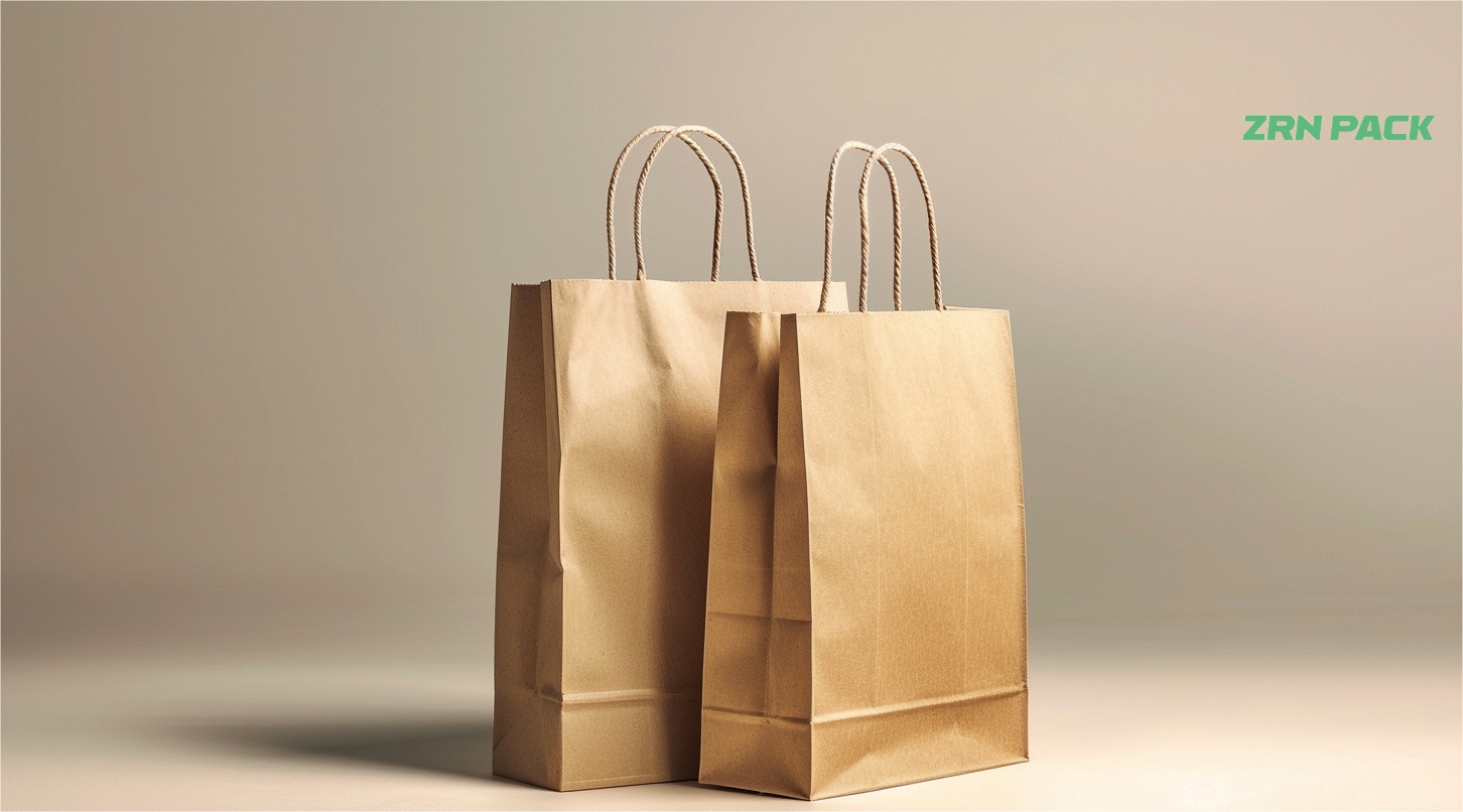 Customized Logo Design Printed Kraft Paper Bags with Handles bags