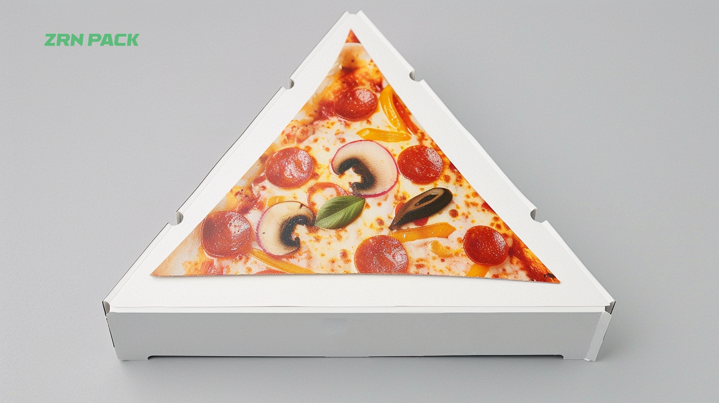 High-Quality Food Safety Triangle Custom Logo Corrugated Paper Pizza Box