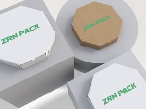 ZRN Large Octagonal Kraft Pizza Box &ndash; Custom Corrugated Paper Packaging view 4