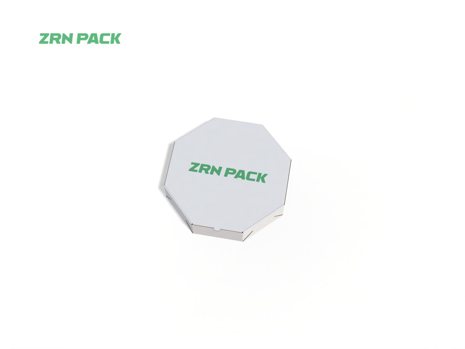 ZRN Large Octagonal Kraft Pizza Box &ndash; Custom Corrugated Paper Packaging