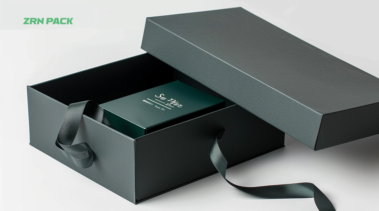 ZRN Custom paper packaging base and lid for holiday gift set