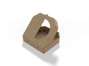 ZRN Hexagonal Pizza Folding Box with Window &ndash; Food Grade Custom Pizza Packaging view 3
