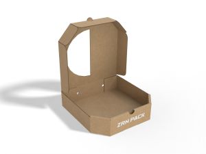 ZRN Hexagonal Pizza Folding Box with Window &ndash; Food Grade Custom Pizza Packaging view 4