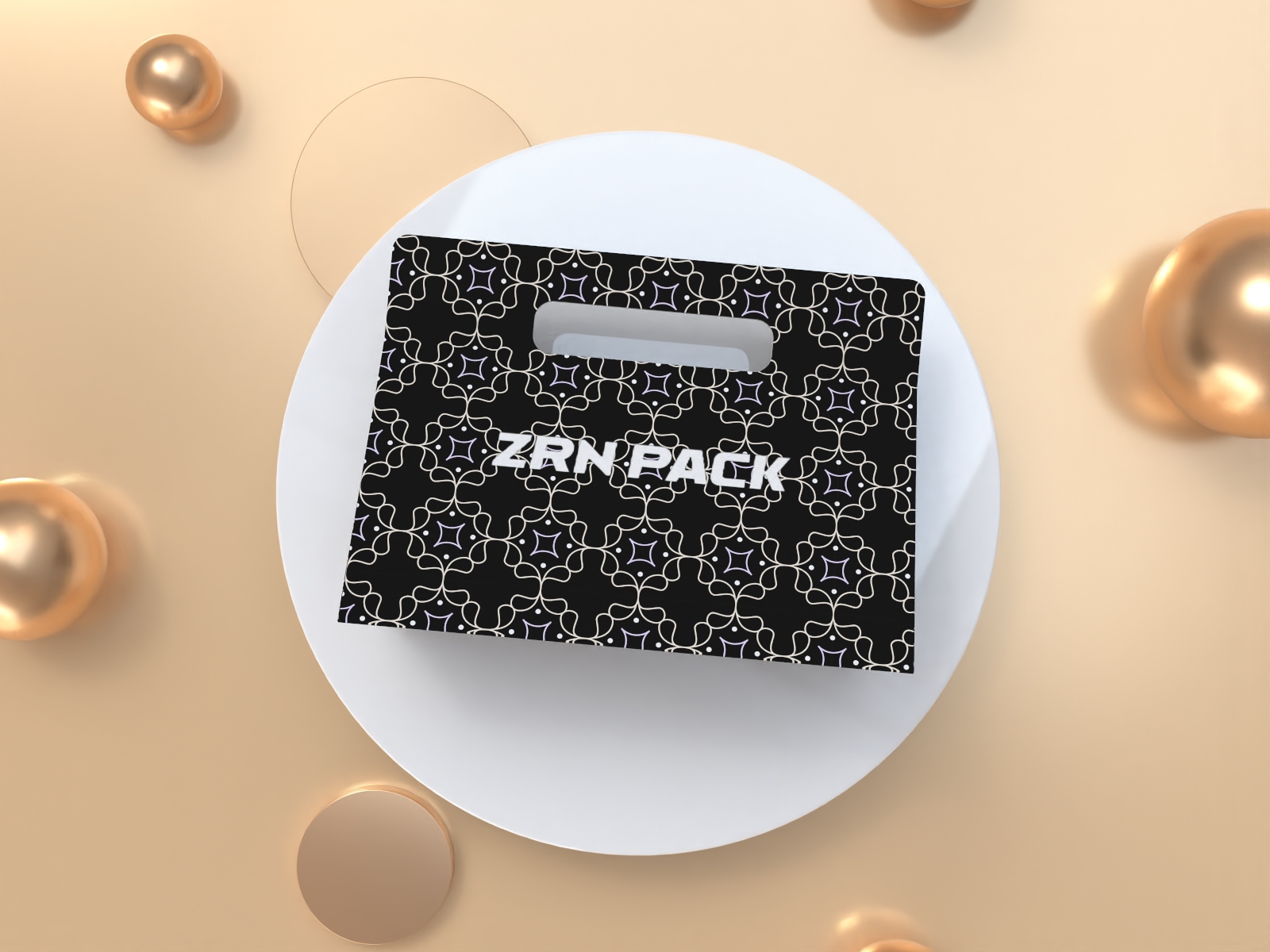 ZRN Polygonal paper box with a handle side triangle
