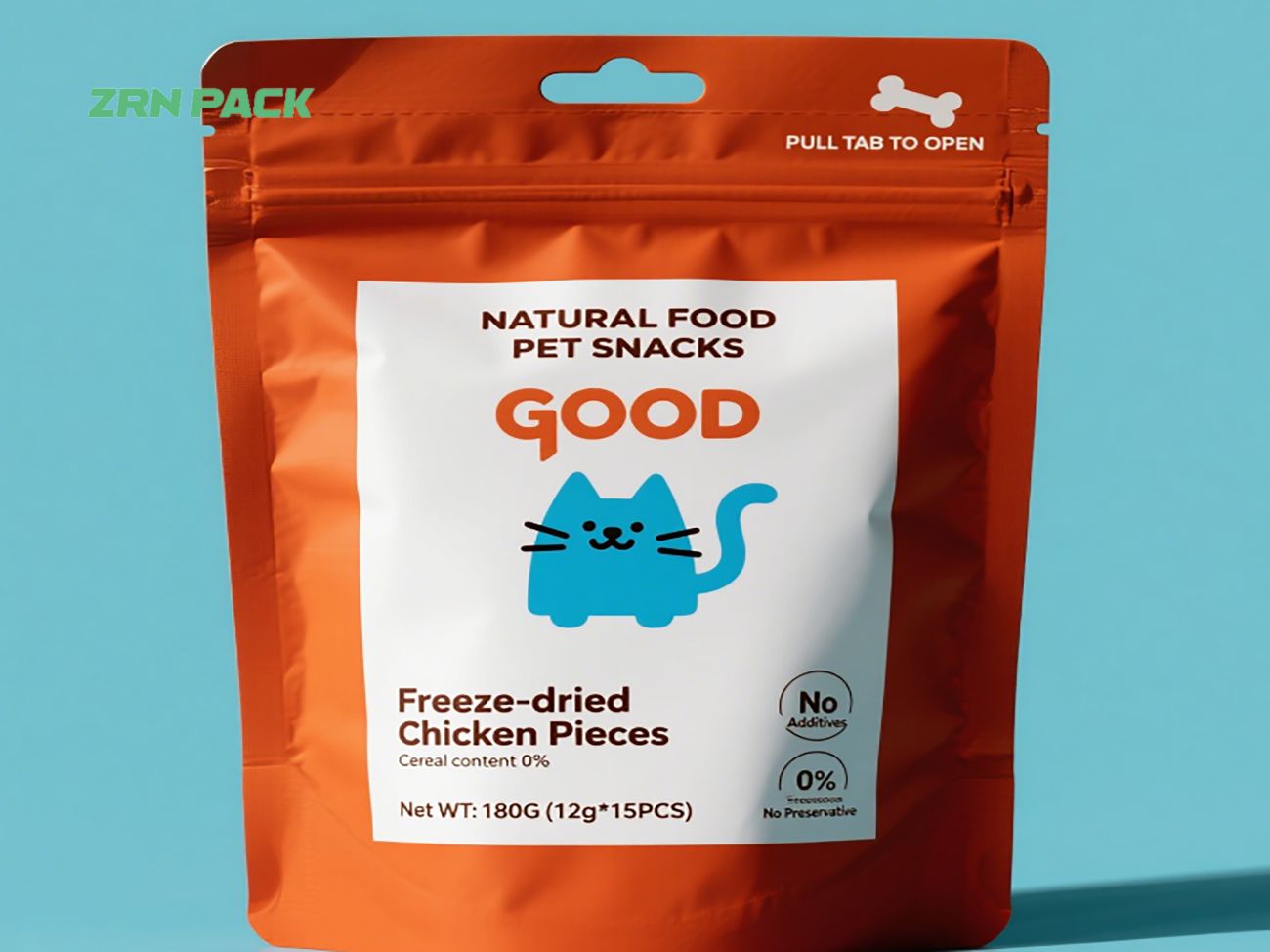 Custom pet food packaging stickers with logo