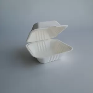 6'' Biodegradable sugarcane pulp hamburger box view 3